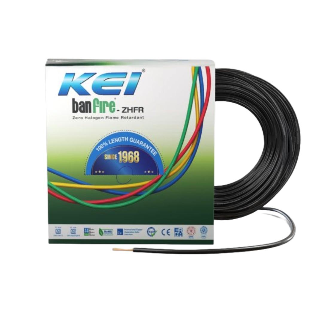 KEI 2.5 sqmm banFire ZHFR Electric Wire Black 180 m_0