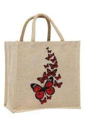 Jute Tote Bag Open Top 14 x 15 x 3 inch Brown_0