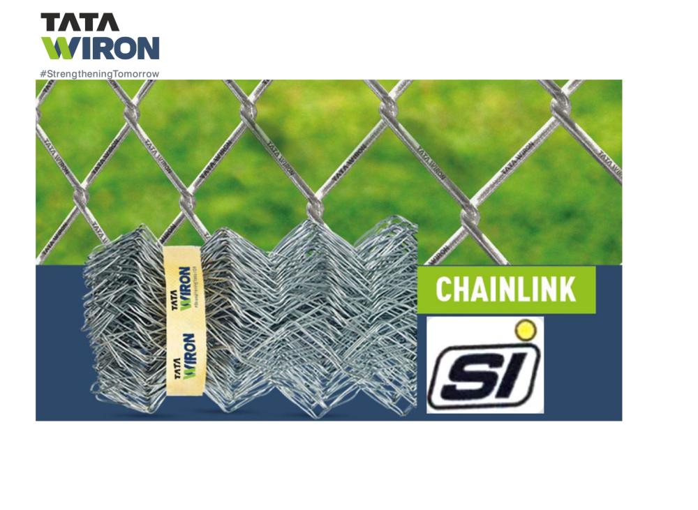 TATA WIRON 3 x 3 in Chain Link Fence 2.2 mm 5 ft 30.48 m_1