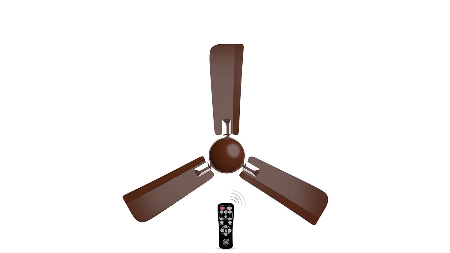 INNO ONE - For Everyone Elegant White Brownie ER07 1200 mm 3 Blades 28 W Brown Ceiling Fans_0