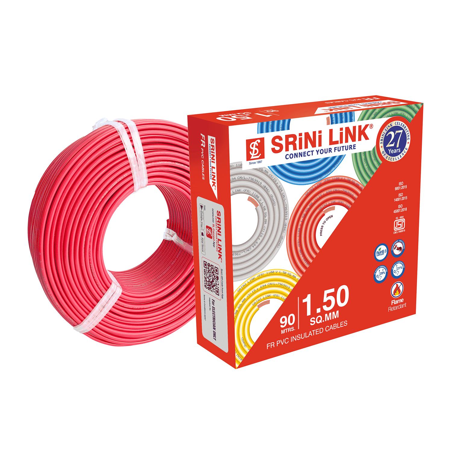 SRINI LINK 1.5 sqmm FR Electric Wire Red 90 m_0